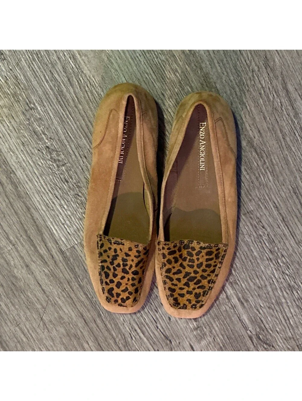 NEW ENZO ANGIOLINI Loafer Flats Shoes Brown Suede Leather Brazil 6.5M